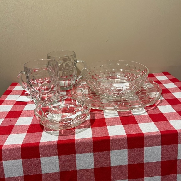 Dining Vintage Thumbprint Glassware Poshmark